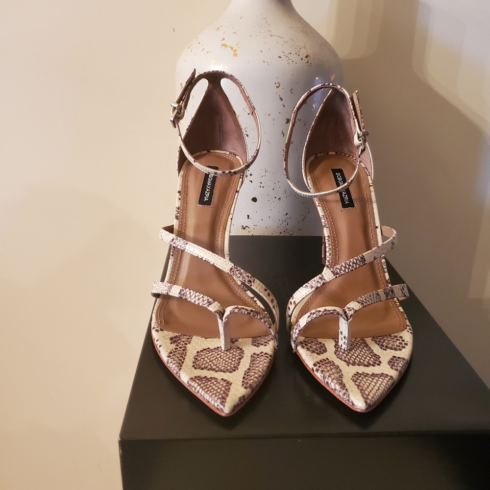 BCBGMAXAZARIA Snake Leather Sandals - Picture 2 of 15